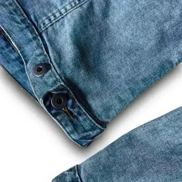 Boho Embellished Studded Hippie Blue Jean Denim Jacket Floral Aztec Embroidery S - Picture 7 of 9